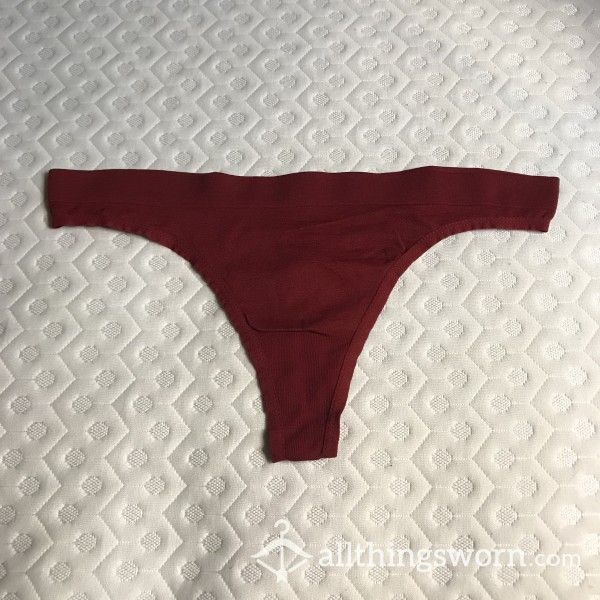 XL/XXL Maroon Nylon And Spandex Thong [BBW]