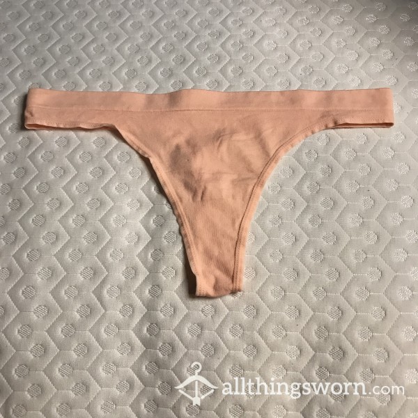 XL/XXL Peach Nylon And Spandex Thong [BBW]