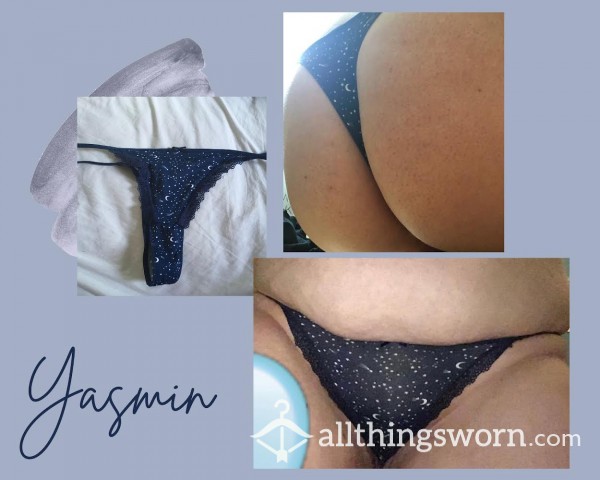 “Yasmin” Blue Nylon Thong