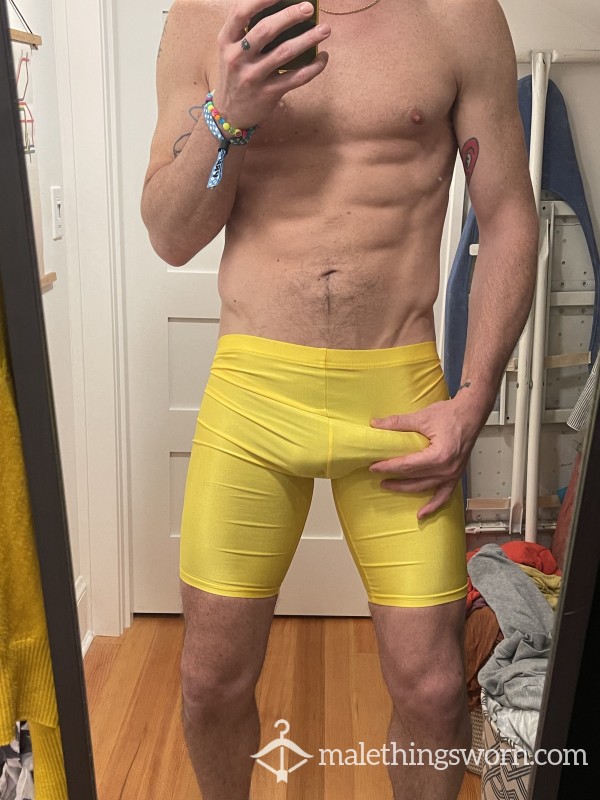 Yellow Bike Compression Short