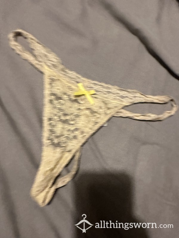 Yellow Lace Thong