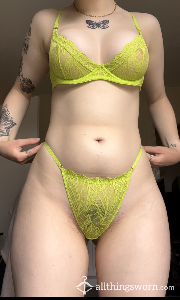 Yellow Lacy Matching Set