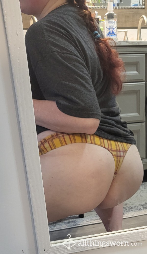 Yellow Plaid Thong