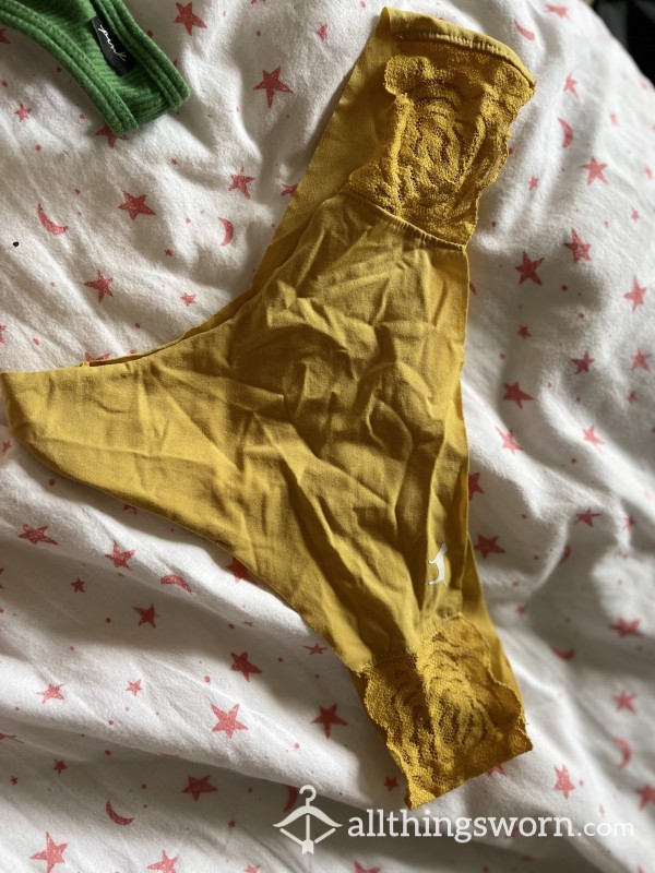 Yellow Silky Cheeky Thong