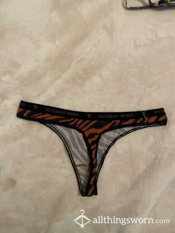 Zebra Print Cotton Thong 🧡🖤